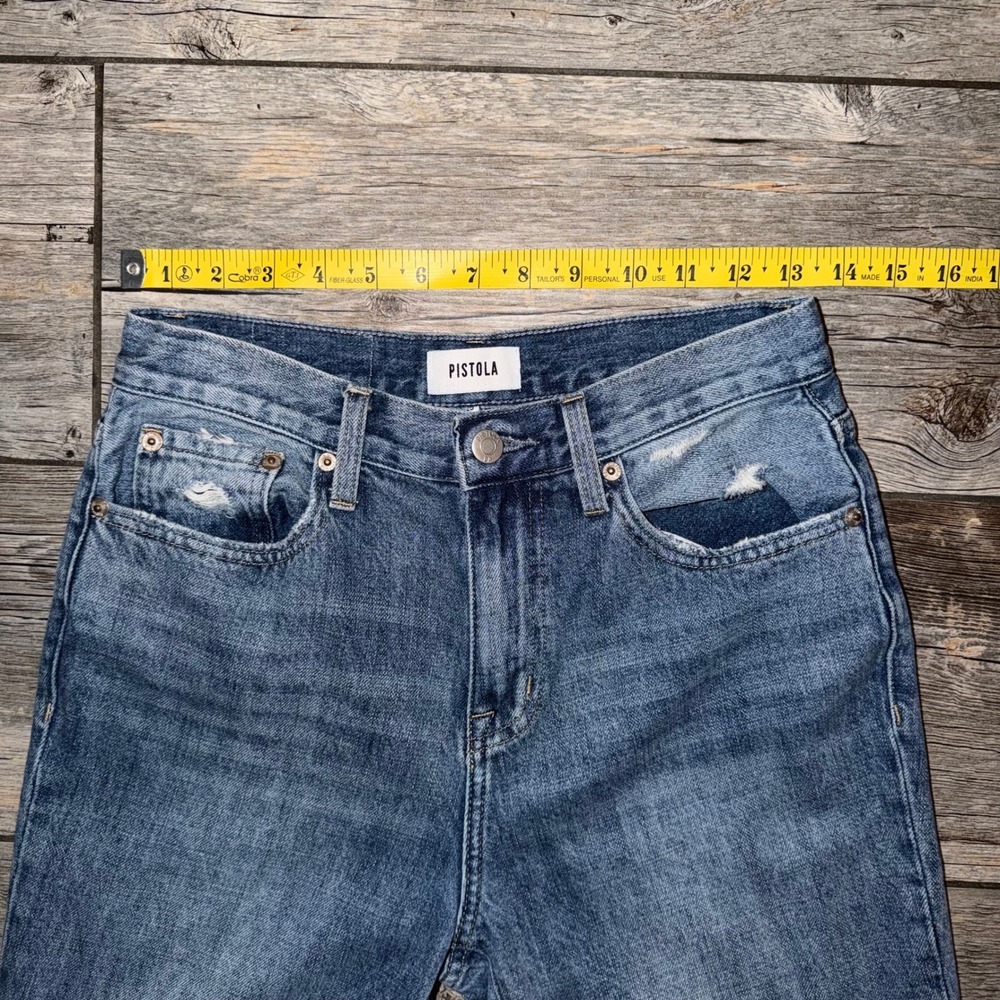 Pistola Denim Jeans Women's Size 25 Distressed Frayed Hem Straight Leg - Picture 8 of 9
